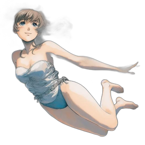 dress, concept art, anime, watercolor transparent PNG cut-out