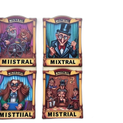 concept art, six, whimsical, carnival-inspired transparent PNG cut-out
