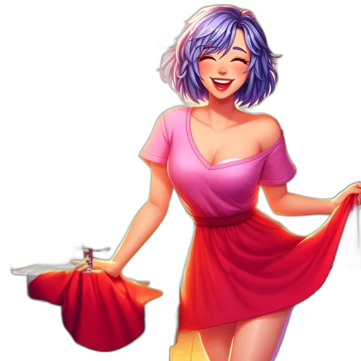dress, concept art, cartoon, comic book art transparent PNG cut-out