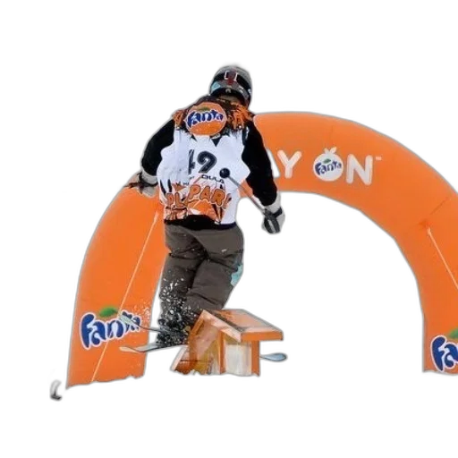 skier, wearing, white, vest transparent PNG cut-out