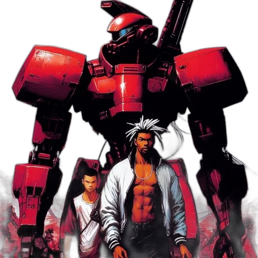 robot, concept art, comic book art, cyberpunk transparent PNG cut-out