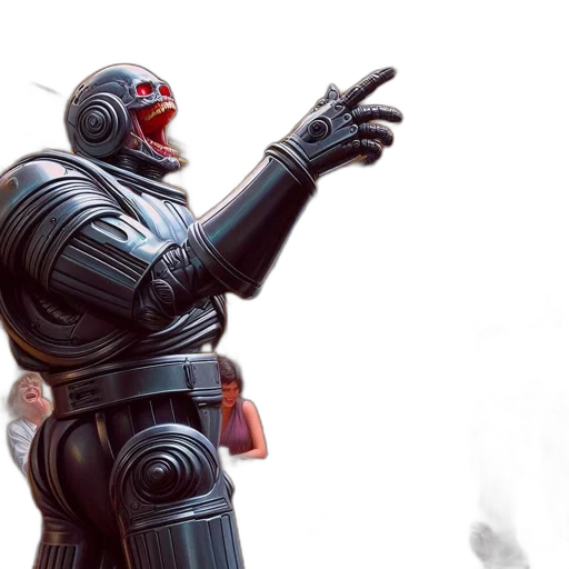 robot, concept art, comic book art, 3d render transparent PNG cut-out