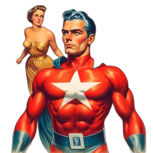 comic book art, concept art, cartoon, superhero transparent PNG cut-out
