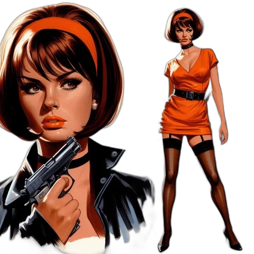 comic book art, concept art, woman, dressed transparent PNG cut-out