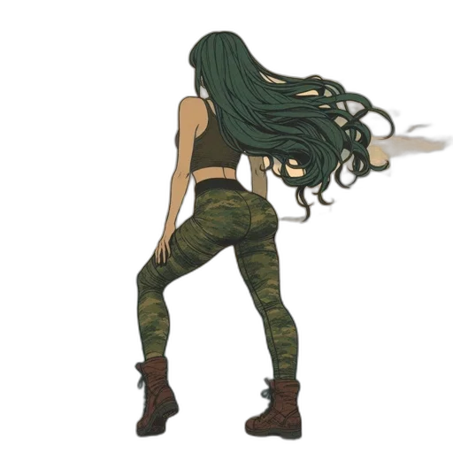 hair, dress, creature, weapon transparent PNG cut-out