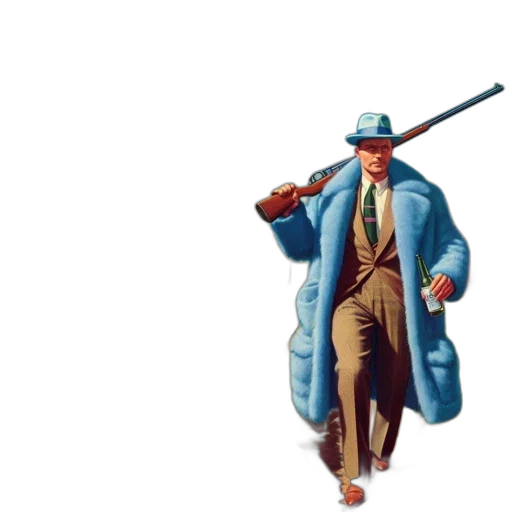 jacket, staff, hat, umbrella transparent PNG cut-out