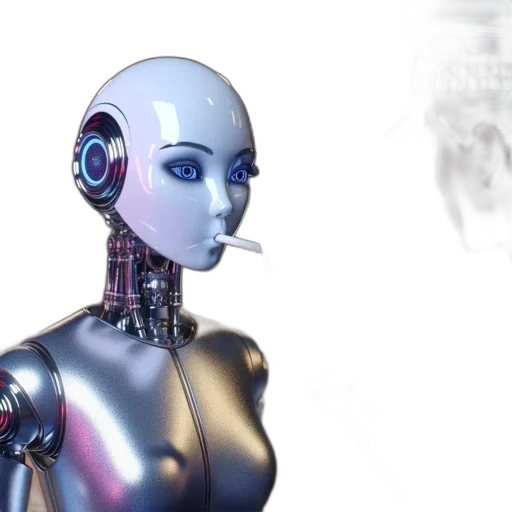 robot, cyberpunk, 3d render, concept art transparent PNG cut-out