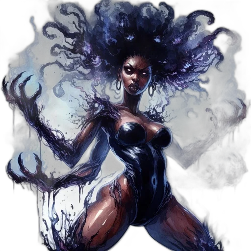 hair, creature, dress, concept art transparent PNG cut-out