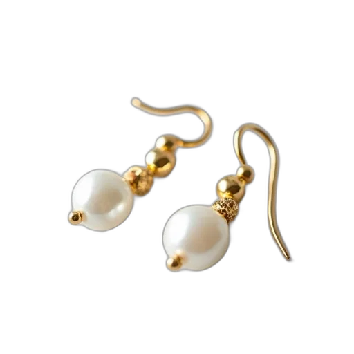 jewelry, pair, gold, earrings transparent PNG cut-out