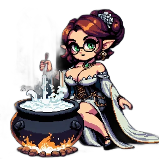 pixel art, fantasy art, concept art, cartoon transparent PNG cut-out