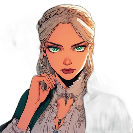 jewelry, face, dress, fantasy art transparent PNG cut-out