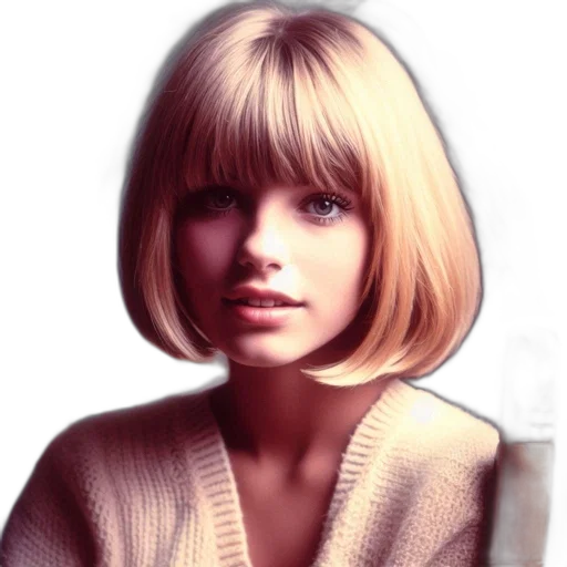hair, face, photorealistic, oil painting transparent PNG cut-out
