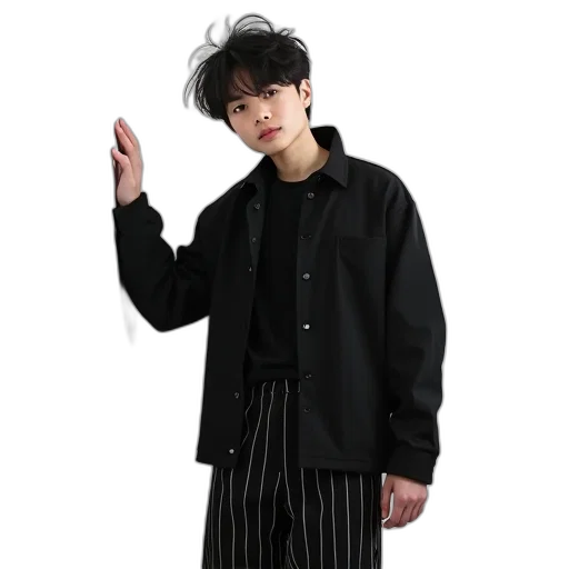 jacket, staff, monochrome, dark transparent PNG cut-out