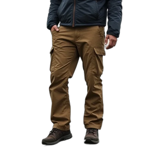 jacket, staff, 3d render, earth tones transparent PNG cut-out