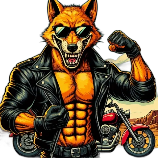 jacket, animal, comic book art, cartoon transparent PNG cut-out