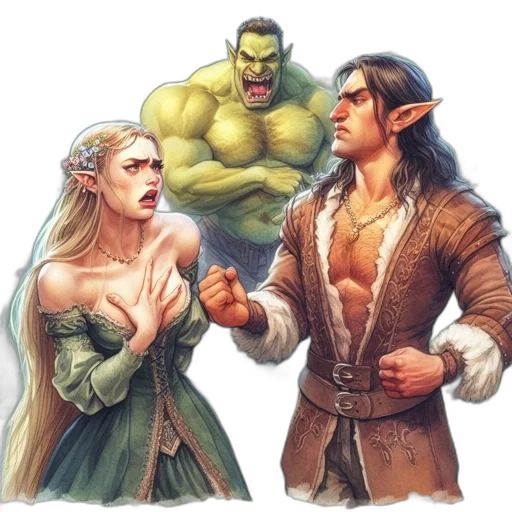 fantasy art, concept art, comic book art, photorealistic transparent PNG cut-out