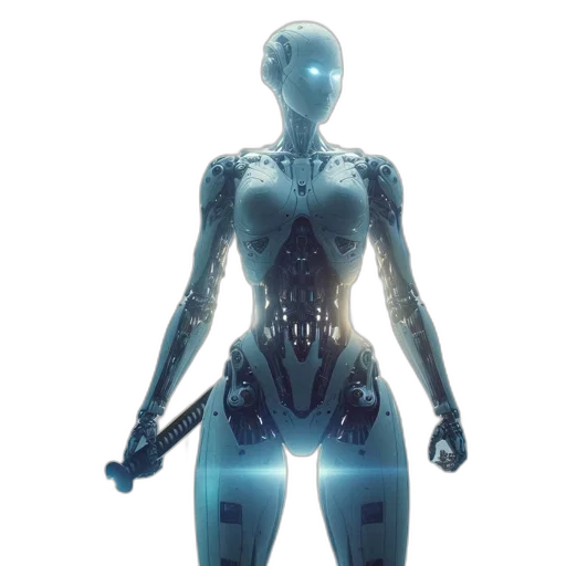 robot, dress, cyberpunk, concept art transparent PNG cut-out