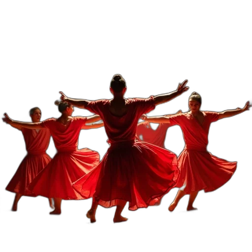 dress, staff, red, performance transparent PNG cut-out