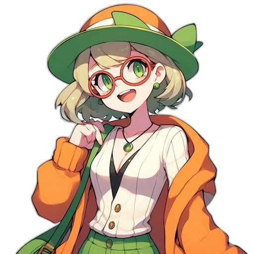 hat, staff, jacket, flower transparent PNG cut-out
