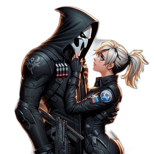 jacket, mask, cyberpunk, comic book art transparent PNG cut-out