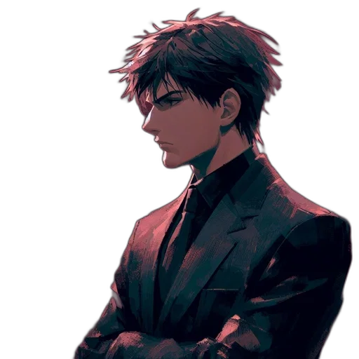jacket, staff, face, weapon transparent PNG cut-out