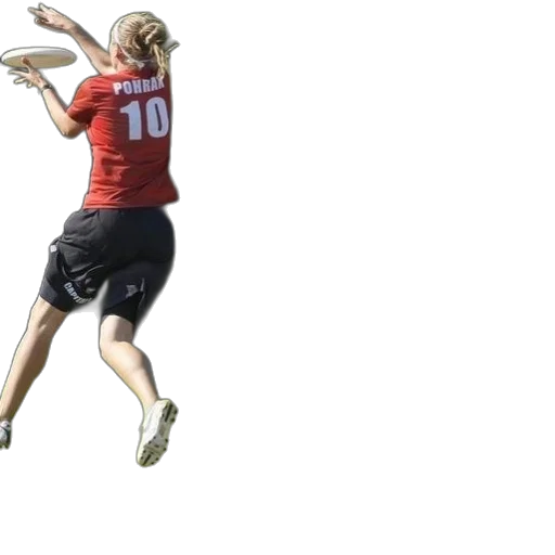 female, frisbee, player, red transparent PNG cut-out