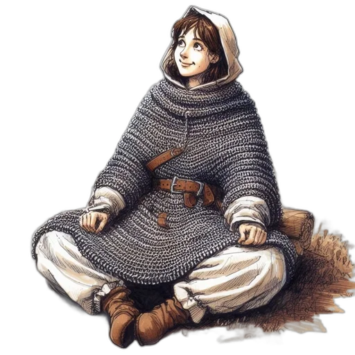 dress, staff, jacket, fantasy art transparent PNG cut-out