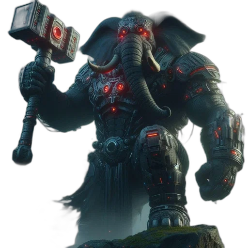 robot, weapon, creature, staff transparent PNG cut-out