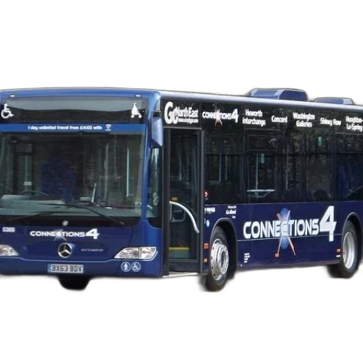 blue, connections, bus, parked transparent PNG cut-out