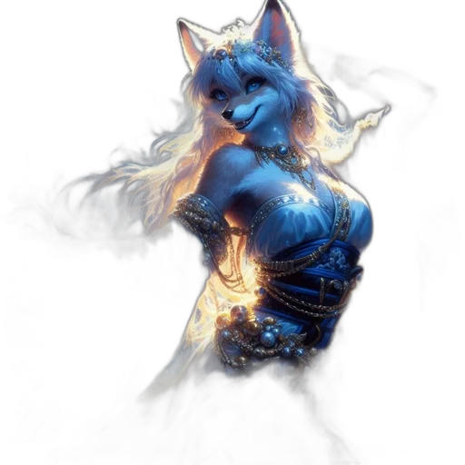 dragon, dress, staff, mask transparent PNG cut-out