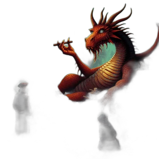 dragon, creature, staff, animal transparent PNG cut-out