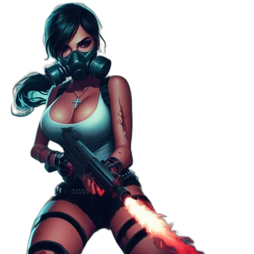 weapon, comic book art, concept art, cyberpunk transparent PNG cut-out