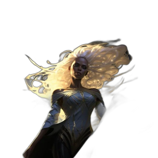 hair, staff, dress, mask transparent PNG cut-out