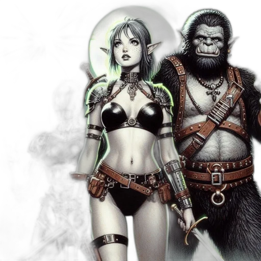 fantasy art, concept art, comic book art, photorealistic transparent PNG cut-out