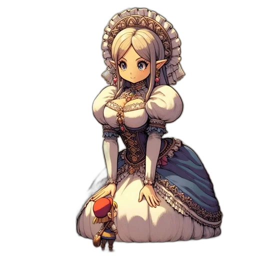 dress, crown, staff, face transparent PNG cut-out