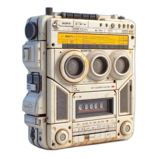robot, weapon, 3d render, vintage transparent PNG cut-out