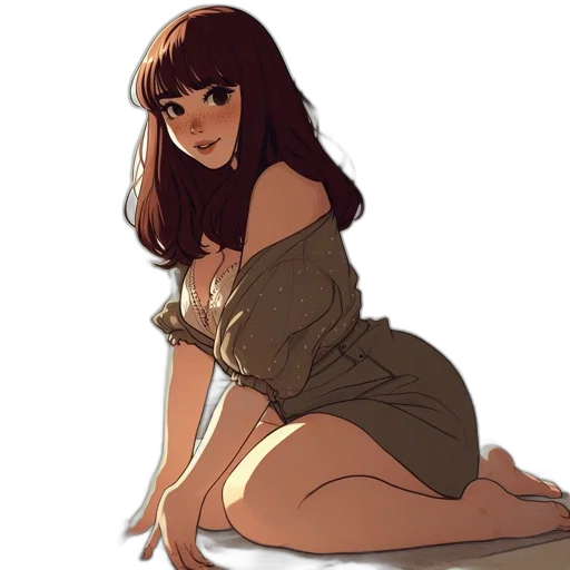 dress, creature, crown, staff transparent PNG cut-out