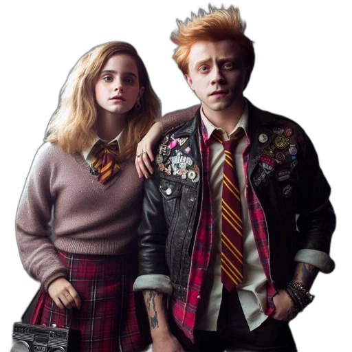 jacket, concept art, two, students transparent PNG cut-out