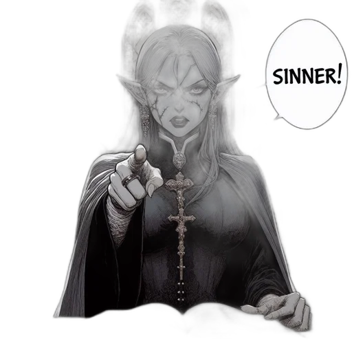 comic book art, concept art, fantasy art, dimly transparent PNG cut-out