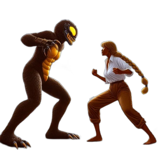 robot, creature, concept art, 3d render transparent PNG cut-out