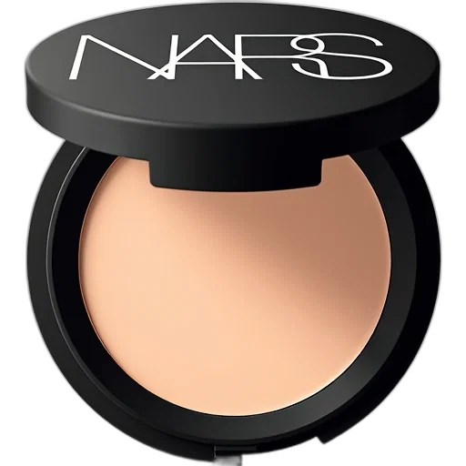 compact, powder, displayed, black transparent PNG cut-out