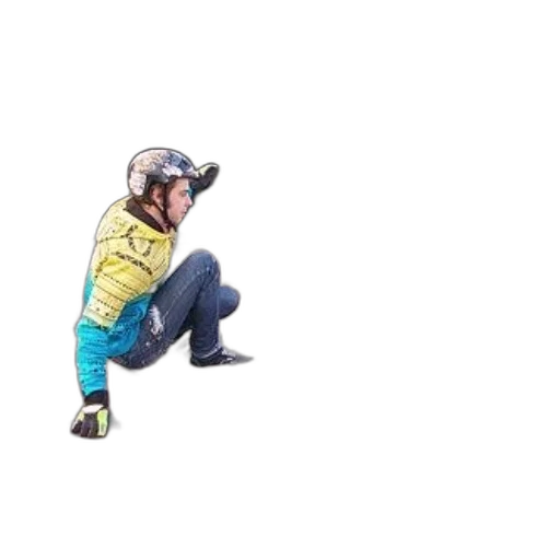 jacket, staff, robot, pixel art transparent PNG cut-out