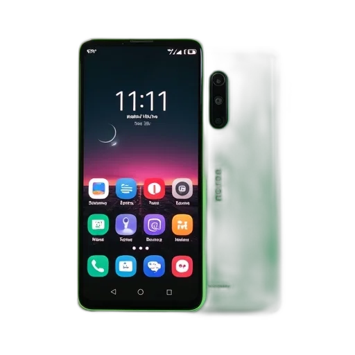 green, smartphone, black, screen transparent PNG cut-out