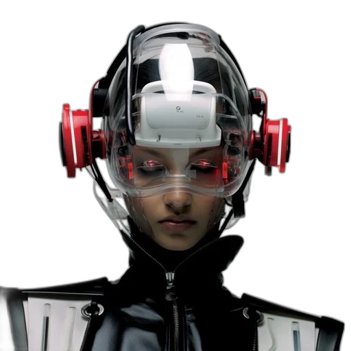 robot, mask, face, cyberpunk transparent PNG cut-out