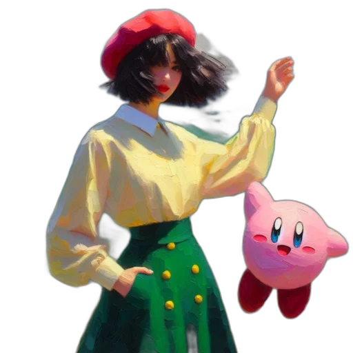 dress, hat, jacket, staff transparent PNG cut-out