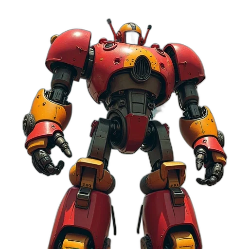 robot, weapon, concept art, 3d render transparent PNG cut-out