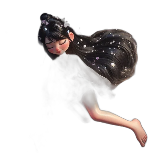 dress, creature, hair, concept art transparent PNG cut-out