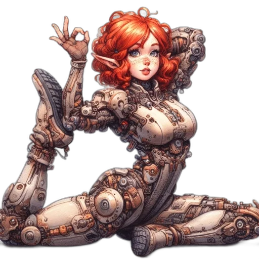 robot, weapon, dress, concept art transparent PNG cut-out