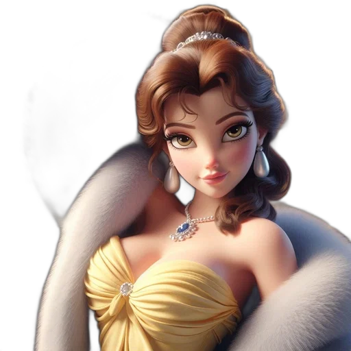 dress, crown, jewelry, 3d render transparent PNG cut-out