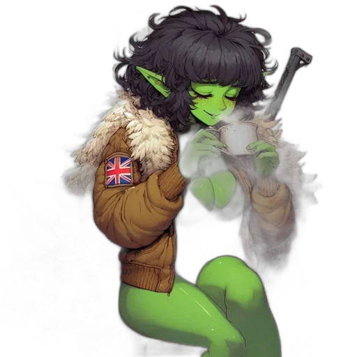 dragon, jacket, staff, concept art transparent PNG cut-out